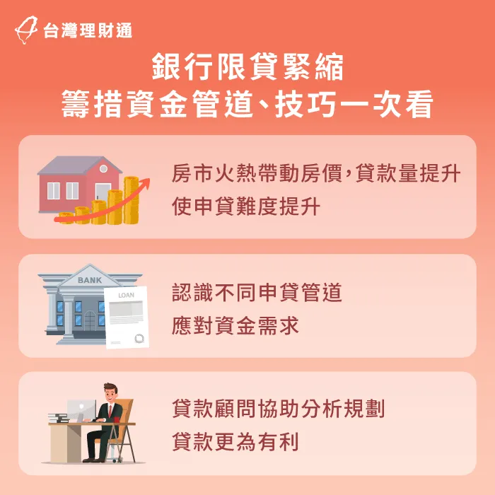 銀行對房貸的審核標準日趨嚴格,許多申貸者面臨貸款難度提升的困境 銀行限貸緊縮-銀行房貸緊縮