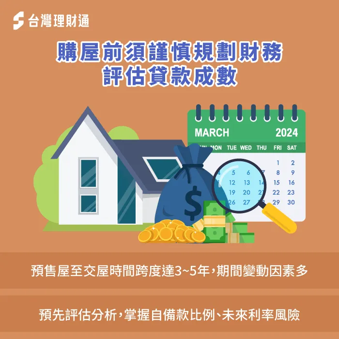 購屋前切勿因優惠或特殊條件而倉促決定,應擬定詳盡的規劃再行申貸 慎評估貸款成數-預售屋解約