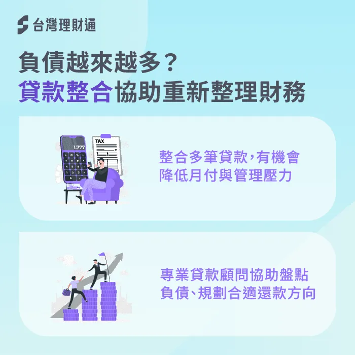 多筆負債壓力增加?貸款整合協助重新整理財務結構 整合債務-四貸同堂