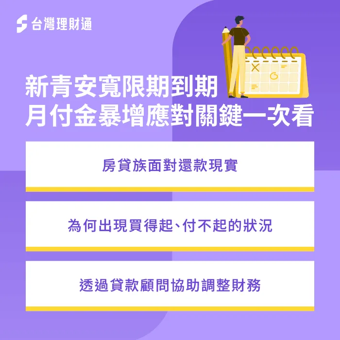 新青安寬限期到期怎麼辦?房貸月付暴增與資金壓力關鍵解析 房貸 寬限期-新青安 寬限期