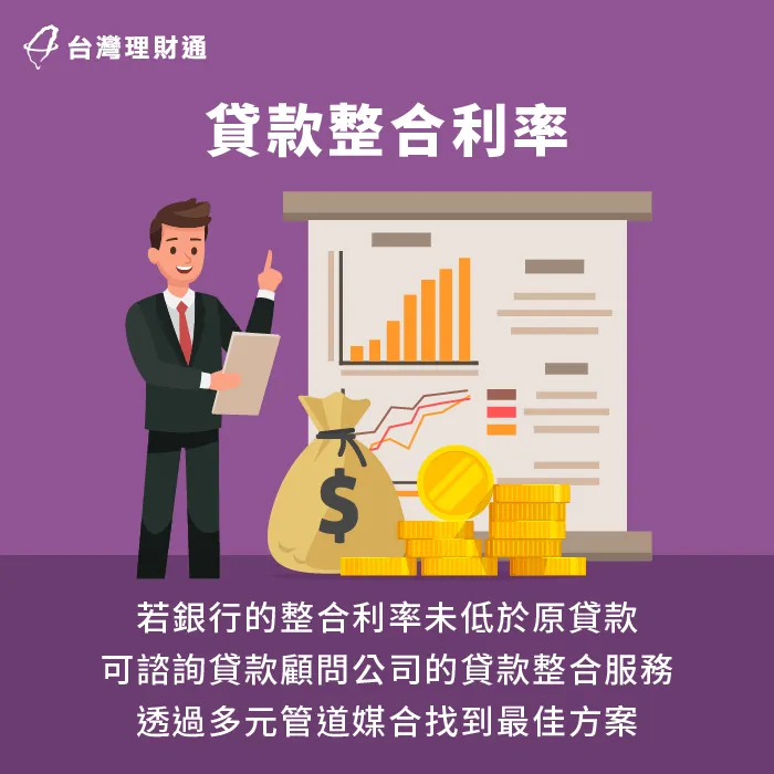 若是貸款整合利率比原貸款利率來得高,建議先停止申辦,並向貸款顧問公司諮詢方案建議 貸款整合條件-台中貸款整合-台北貸款整合